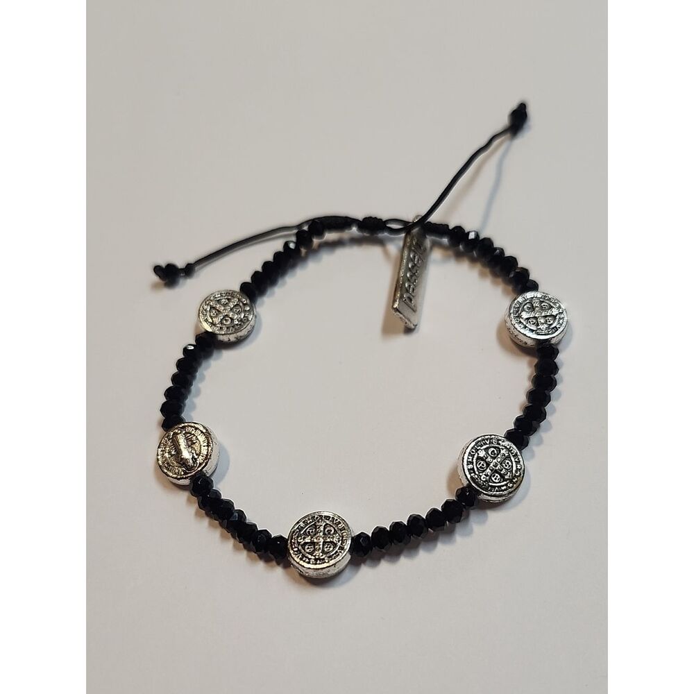 My Saint My Hero Gratitude Crystal Bracelet Black